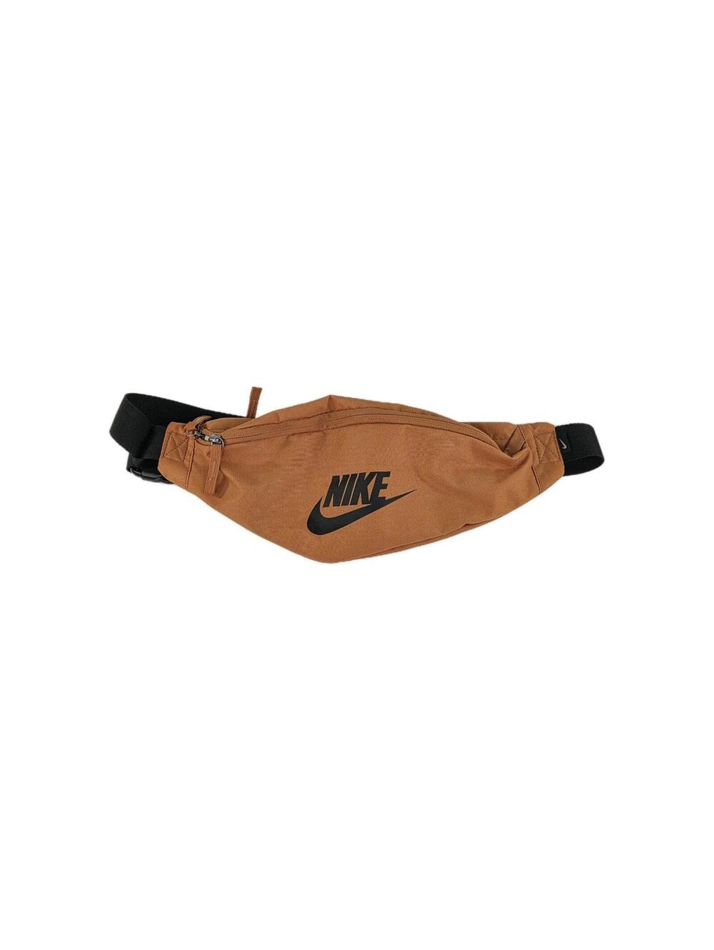 Nike Heritage Waist Pack Fanny Bag Orange Black Adjustable Strap Zip Pocket
